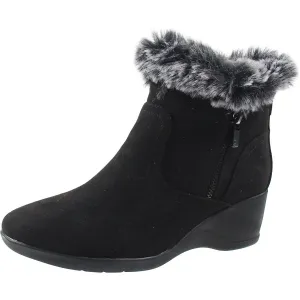 Carleen Womens Faux Fur Man Made Wedge Boots