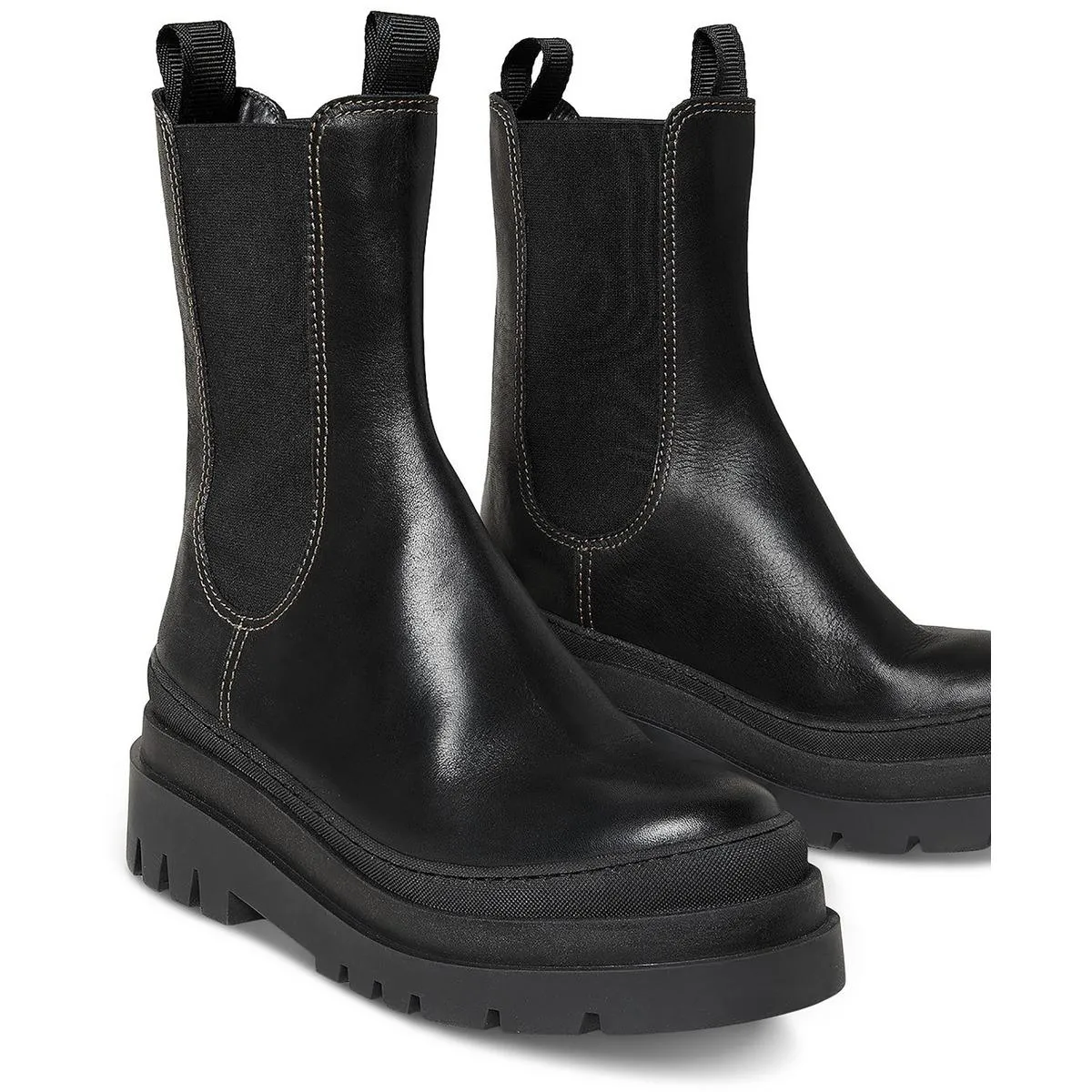 CARLOTA Womens Leather Casual Mid-Calf Boots