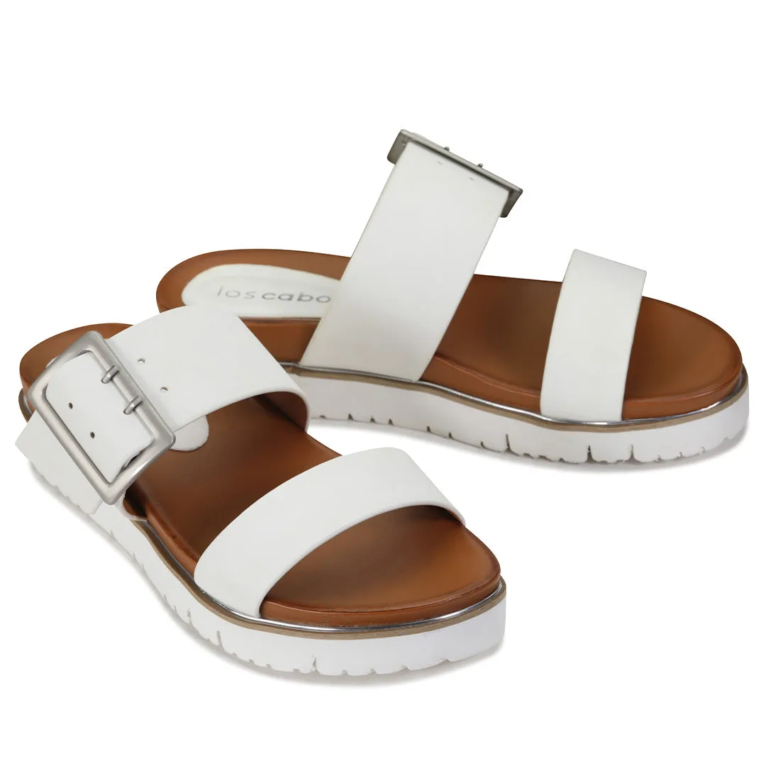CARMIN DOUBLE STRAP SLIDE SANDAL
