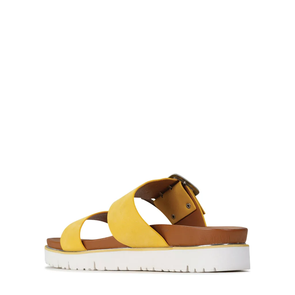 CARMIN DOUBLE STRAP SLIDE SANDAL