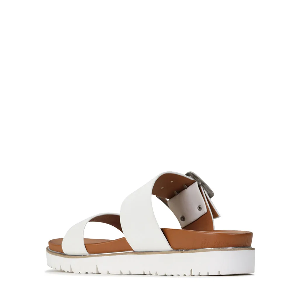 CARMIN DOUBLE STRAP SLIDE SANDAL