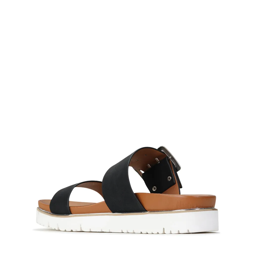 CARMIN DOUBLE STRAP SLIDE SANDAL