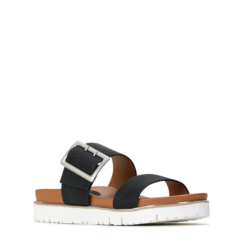 CARMIN DOUBLE STRAP SLIDE SANDAL