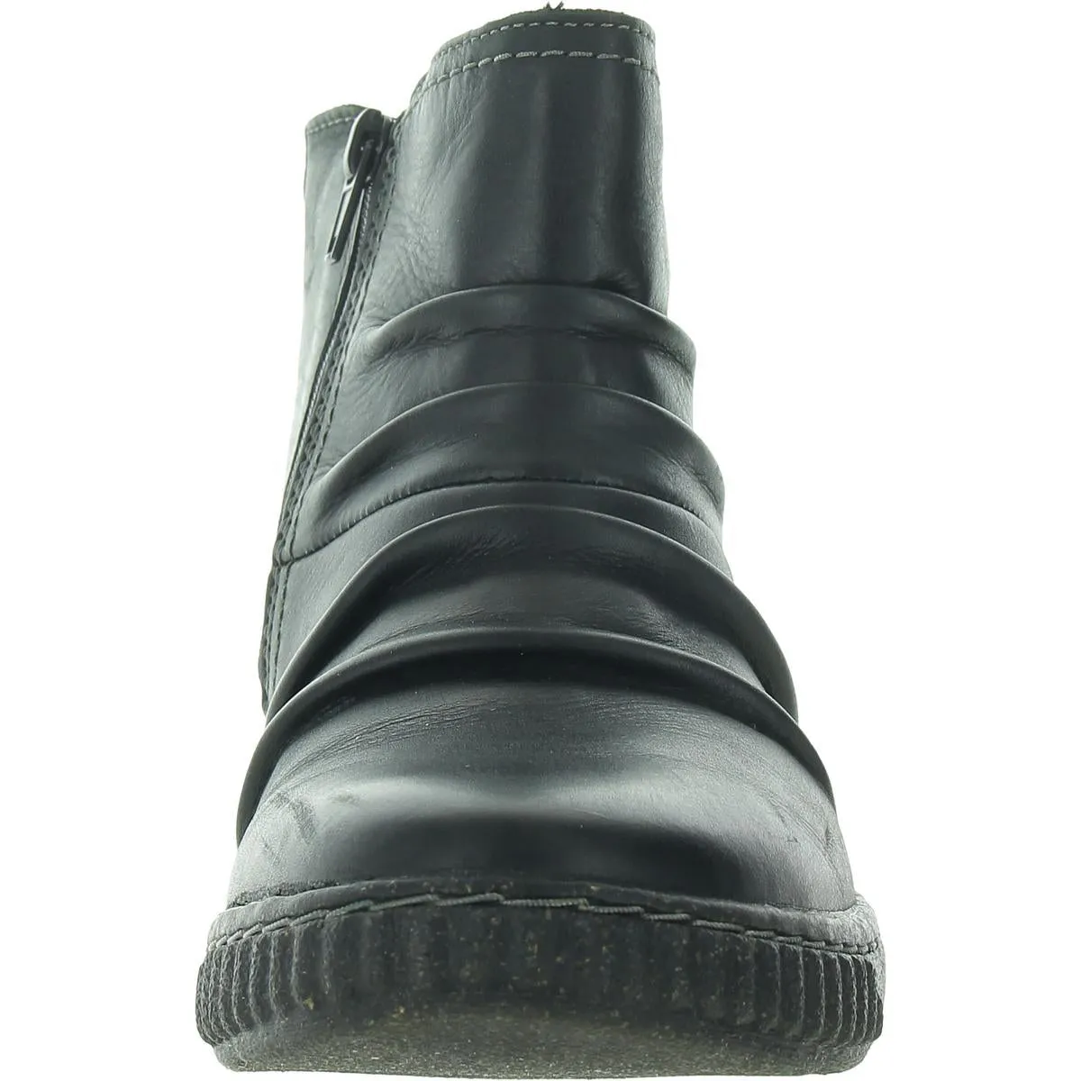 Caroline Orchid Womens Gathered Leather Booties