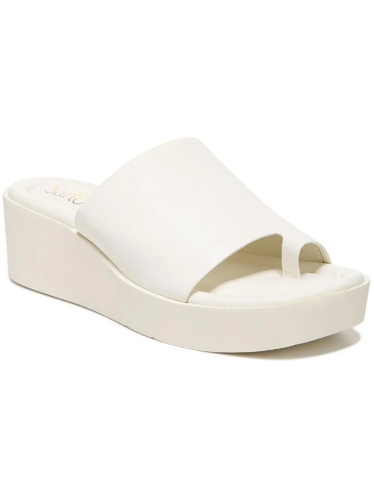 Cessa Womens Leather Slip On Wedge Sandals