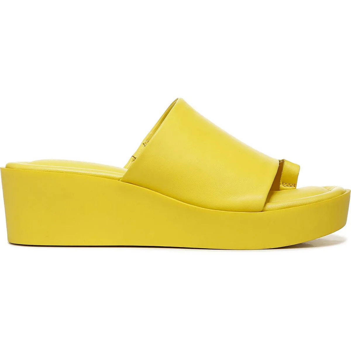 Cessa Womens Leather Slip On Wedge Sandals