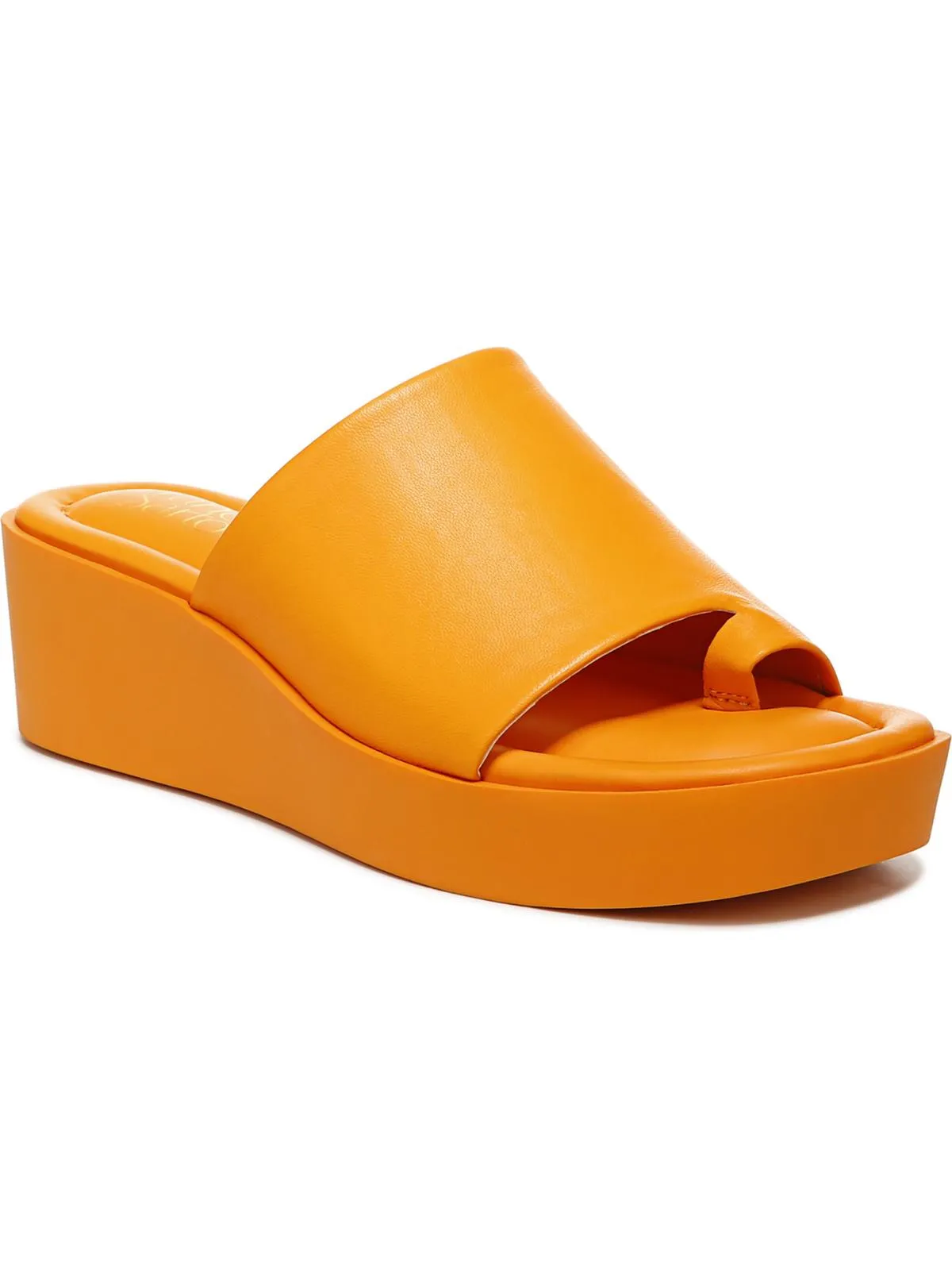 Cessa Womens Leather Slip On Wedge Sandals