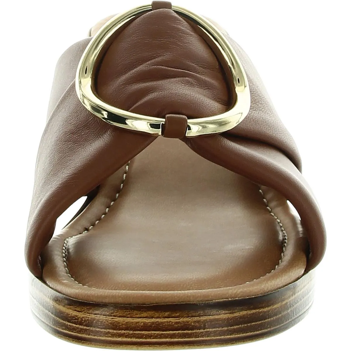 Chi-Ital Womens Embellished Leather Slide Sandals