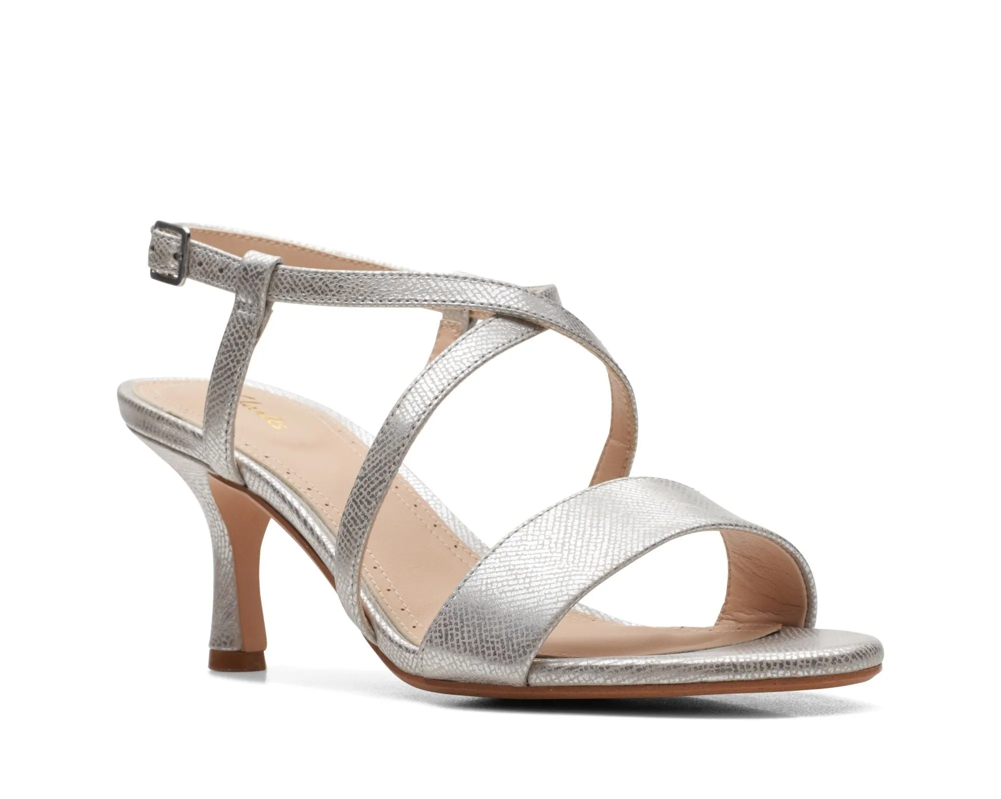 Clarks Amali Buckle Silver Metallic