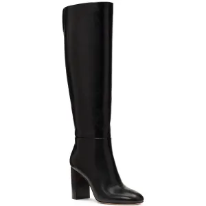 Colby Tall Heeled Boot Womens Block Heel Leather Knee-High Boots