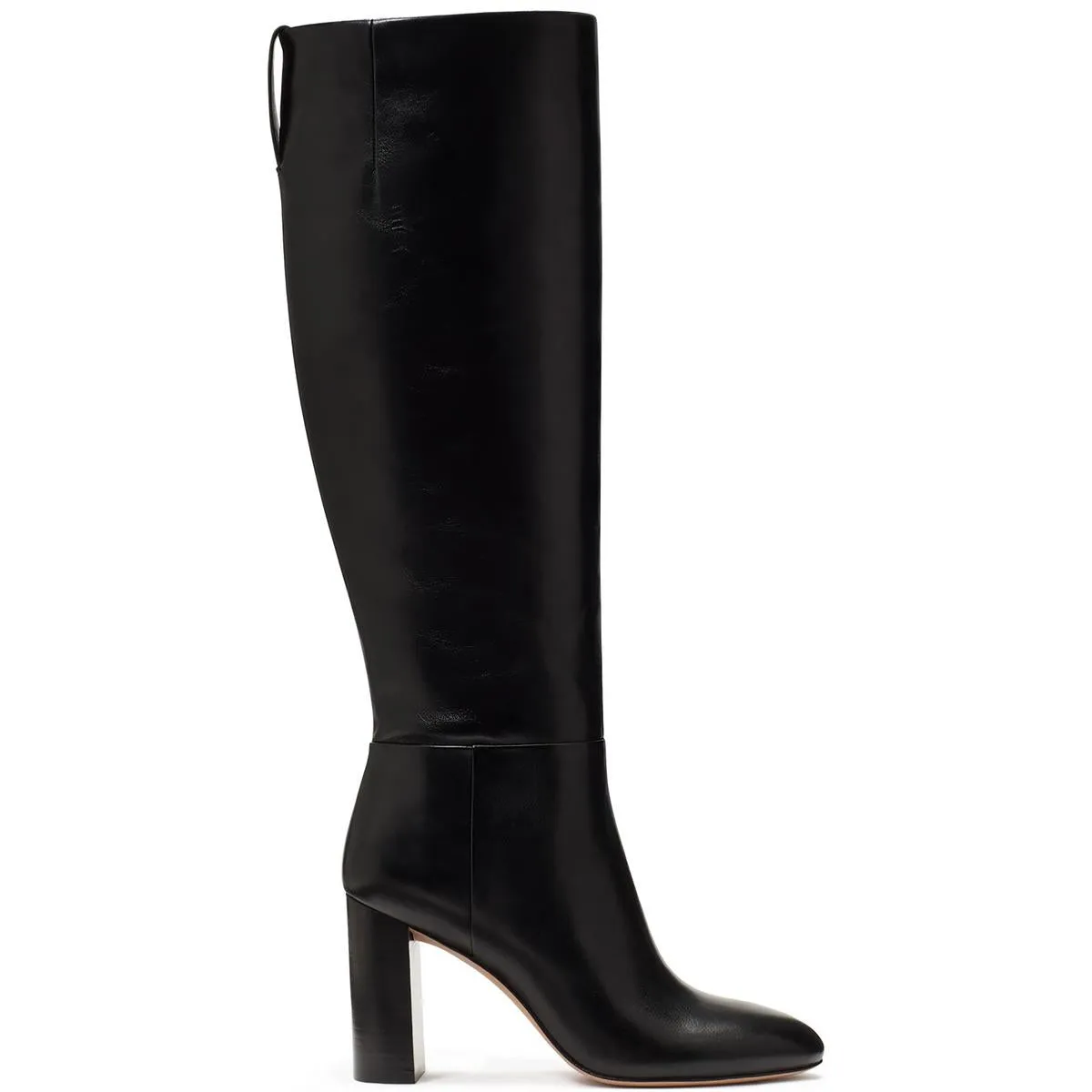 Colby Tall Heeled Boot Womens Block Heel Leather Knee-High Boots
