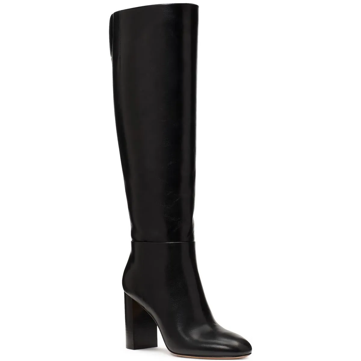 Colby Tall Heeled Boot Womens Block Heel Leather Knee-High Boots