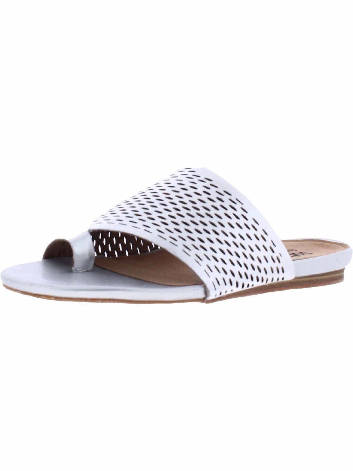 Corsica II Womens Leather Laser Cut Flat Sandals