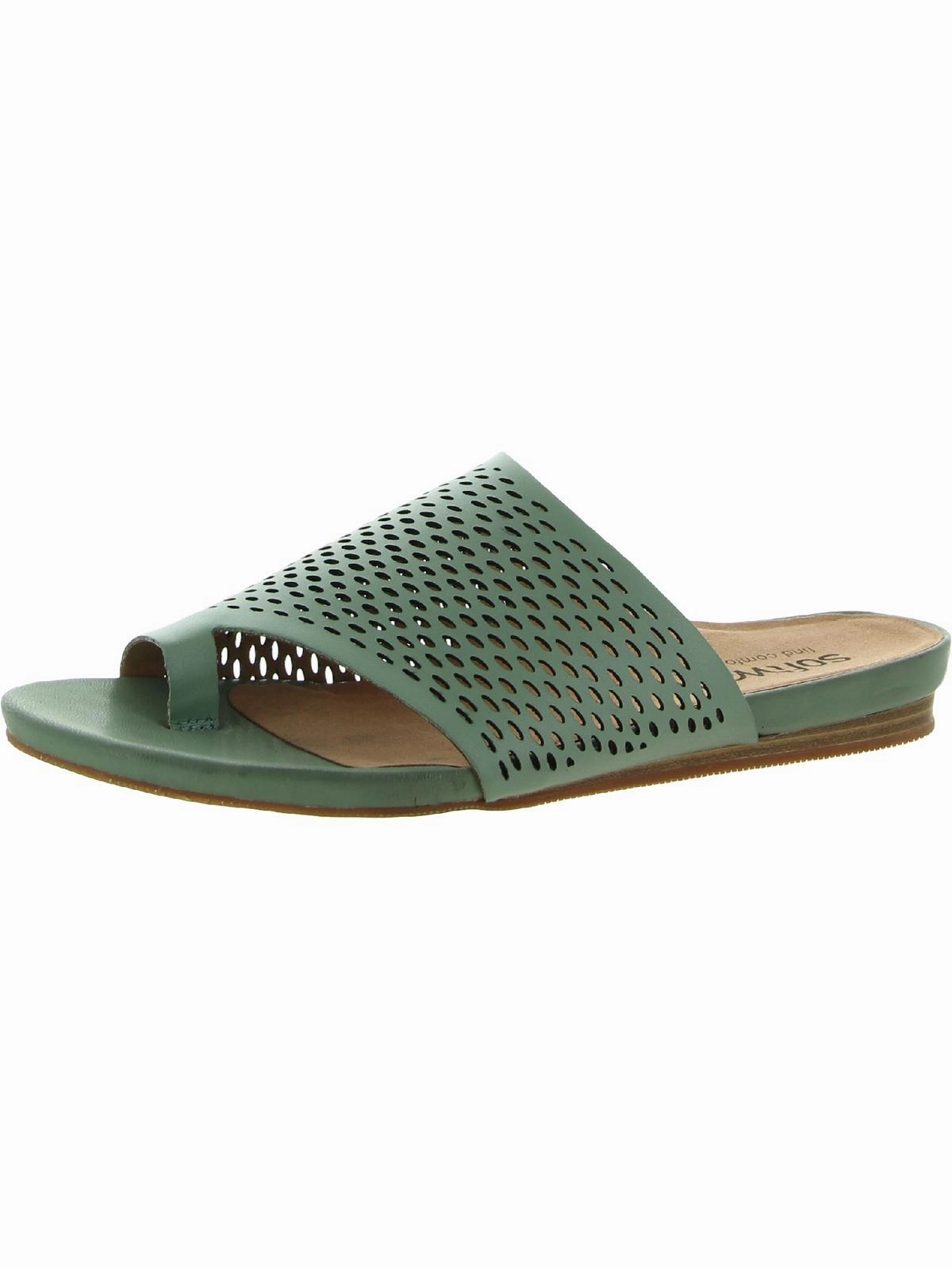 Corsica II Womens Leather Laser Cut Flat Sandals