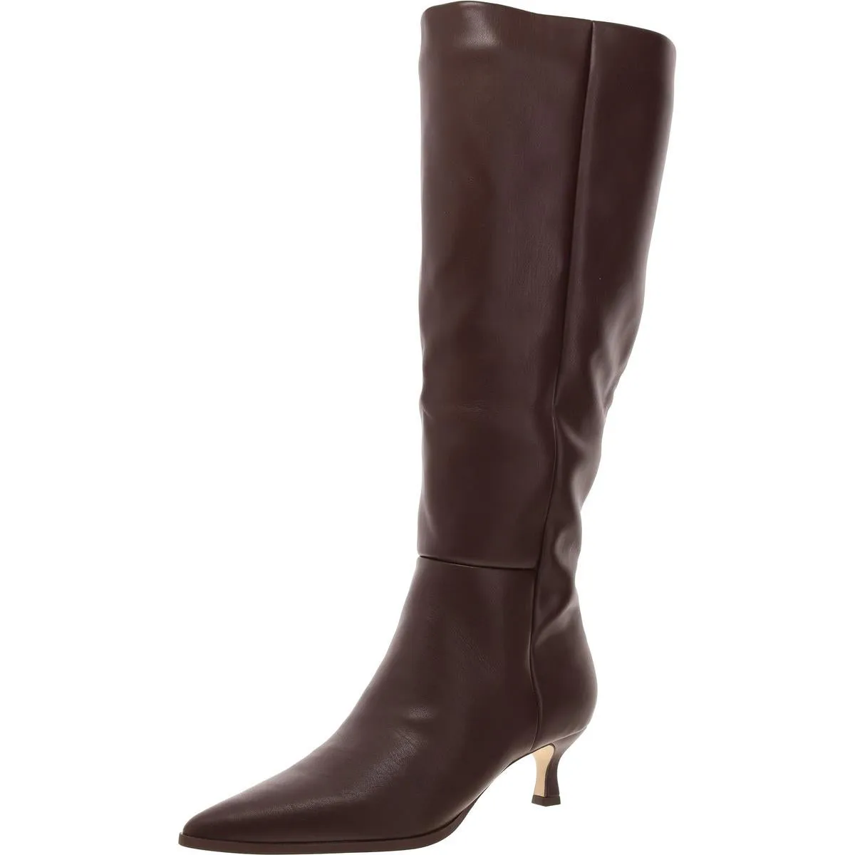 Debutt Womens Faux Leather Kitten Heel Knee-High Boots