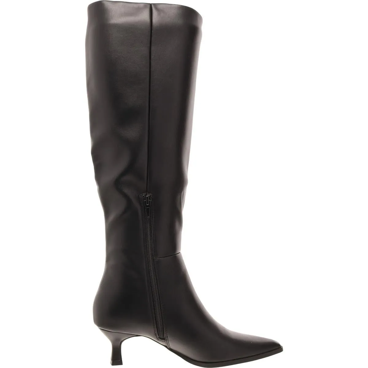Debutt Womens Faux Leather Kitten Heel Knee-High Boots