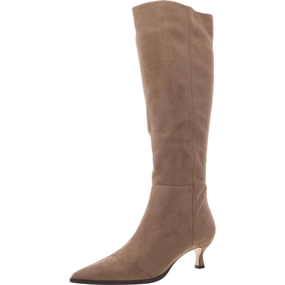 Debutt Womens Faux Leather Kitten Heel Knee-High Boots