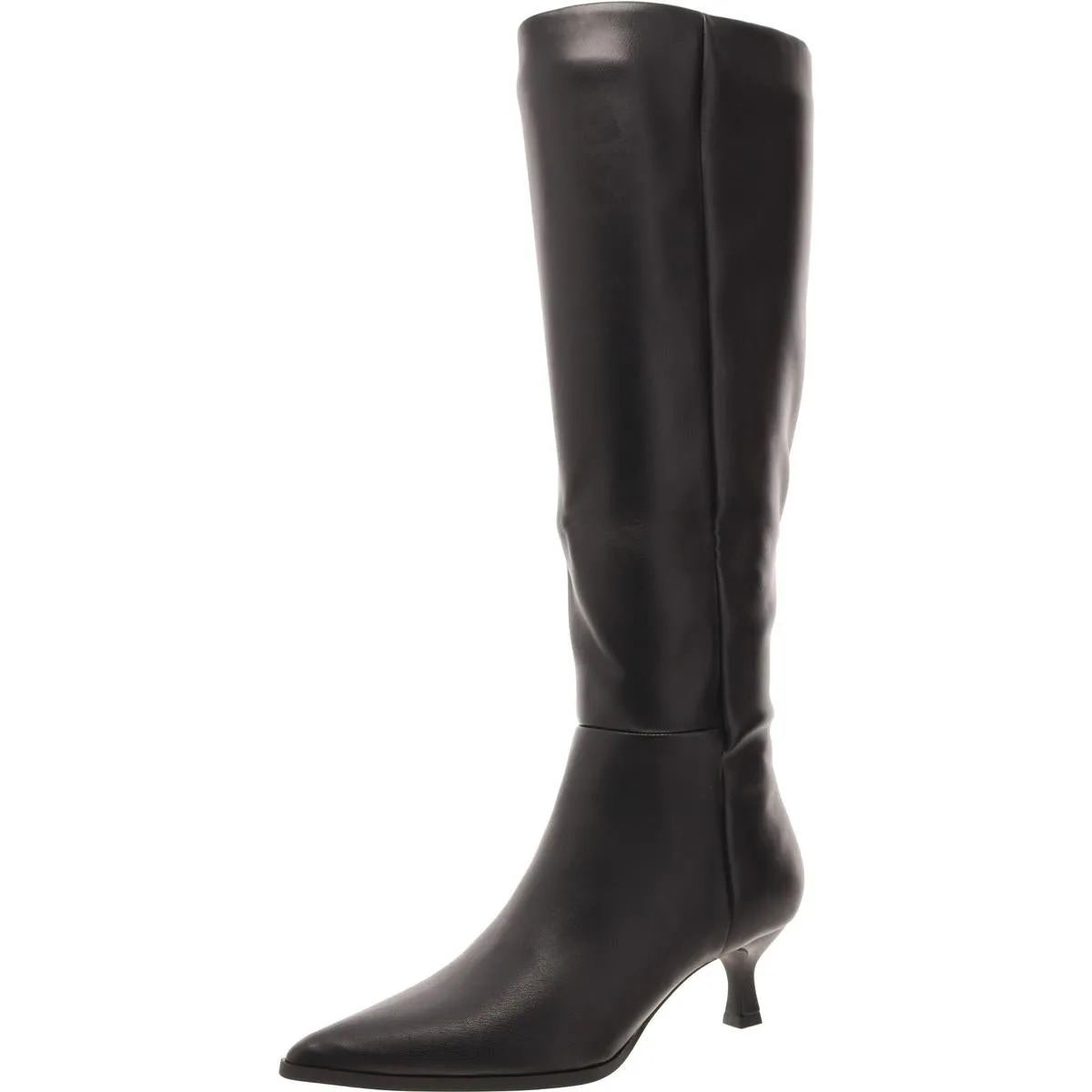 Debutt Womens Faux Leather Kitten Heel Knee-High Boots