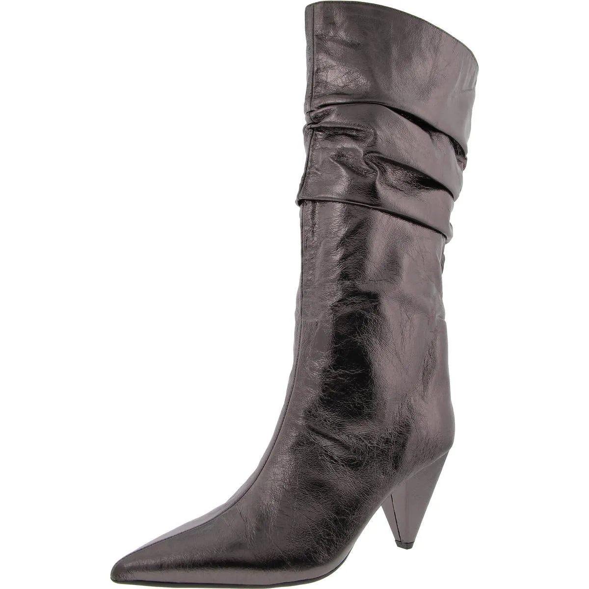 Diiannaa Womens Slouchy Faux Leather Knee-High Boots
