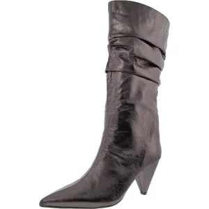 Diiannaa Womens Slouchy Faux Leather Knee-High Boots