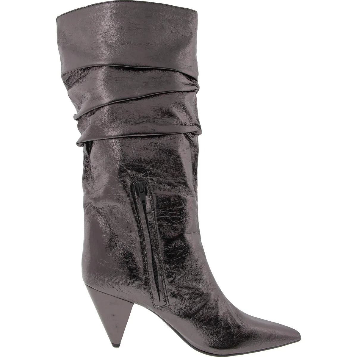 Diiannaa Womens Slouchy Faux Leather Knee-High Boots
