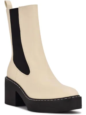 Doleas Womens Faux Leather Mid-Calf Chelsea Boots