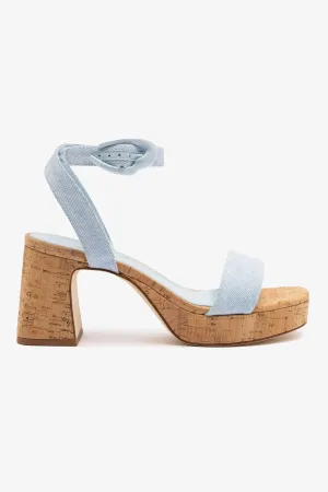 Dolly Verona Low Sandal In Maya Denim and Natural Cork