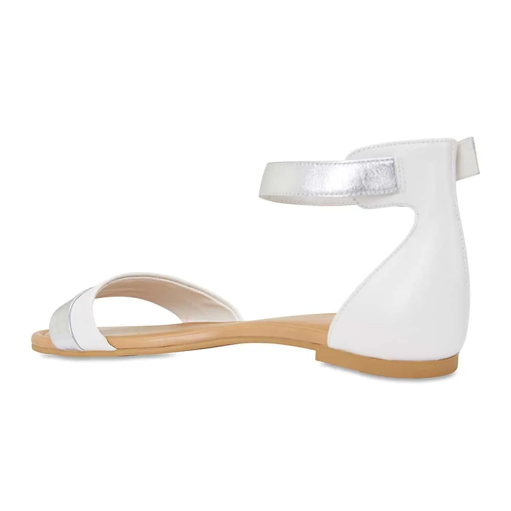 Domino Sandal in White Leather