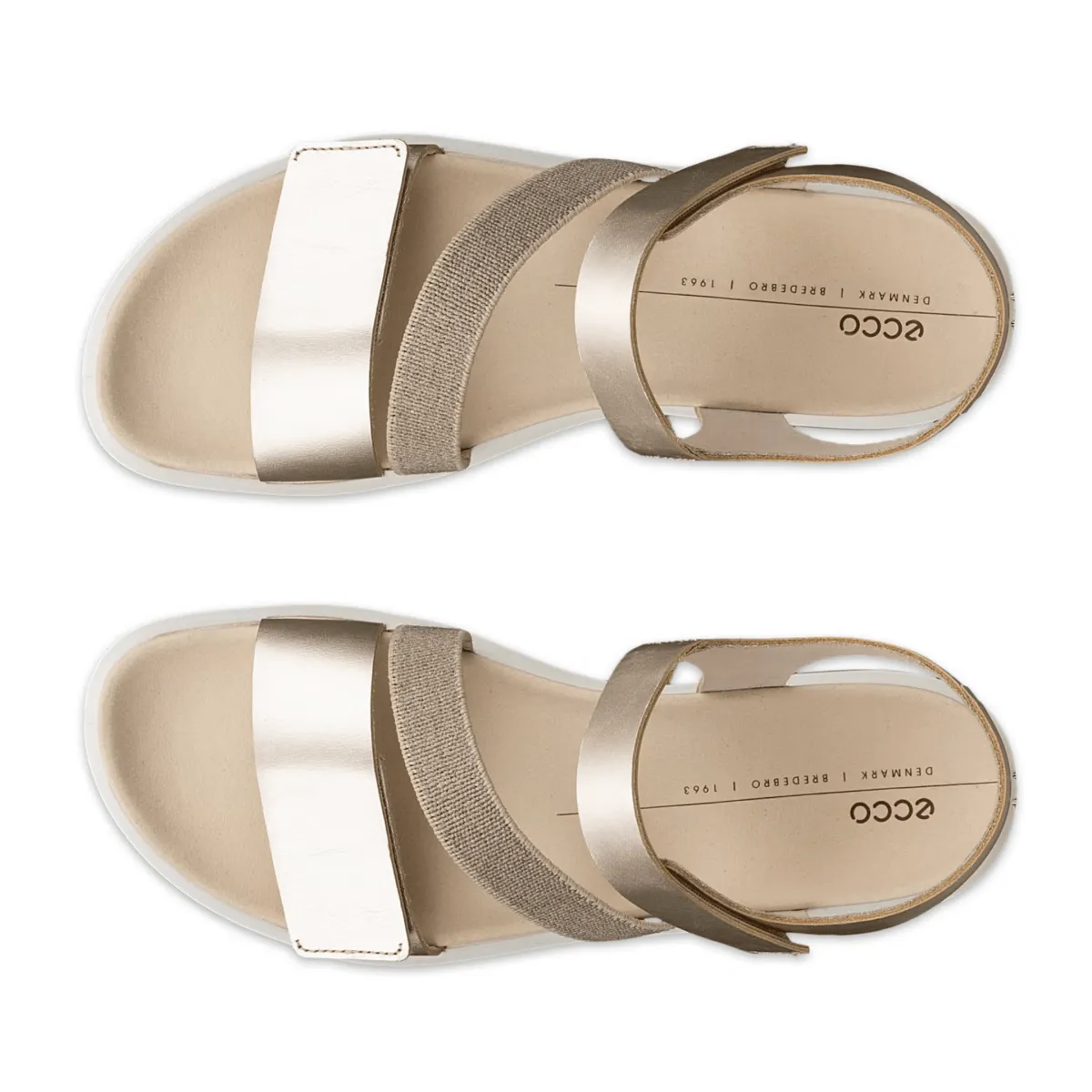 Ecco Women's Flowt 2-Strap Pure White/Gold