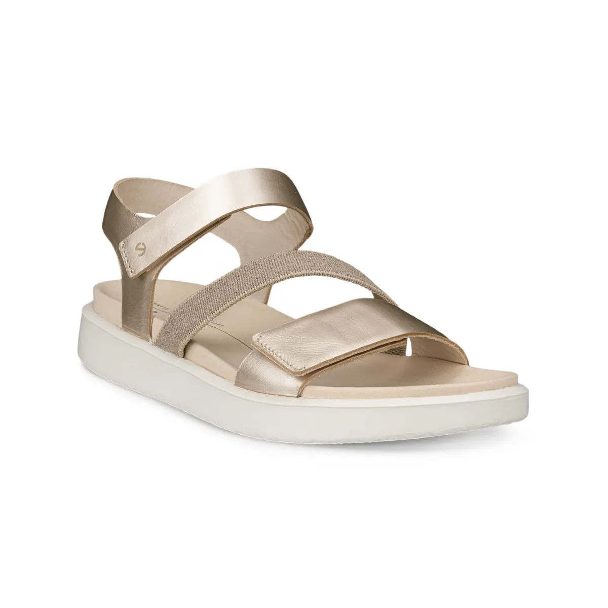 Ecco Women's Flowt 2-Strap Pure White/Gold