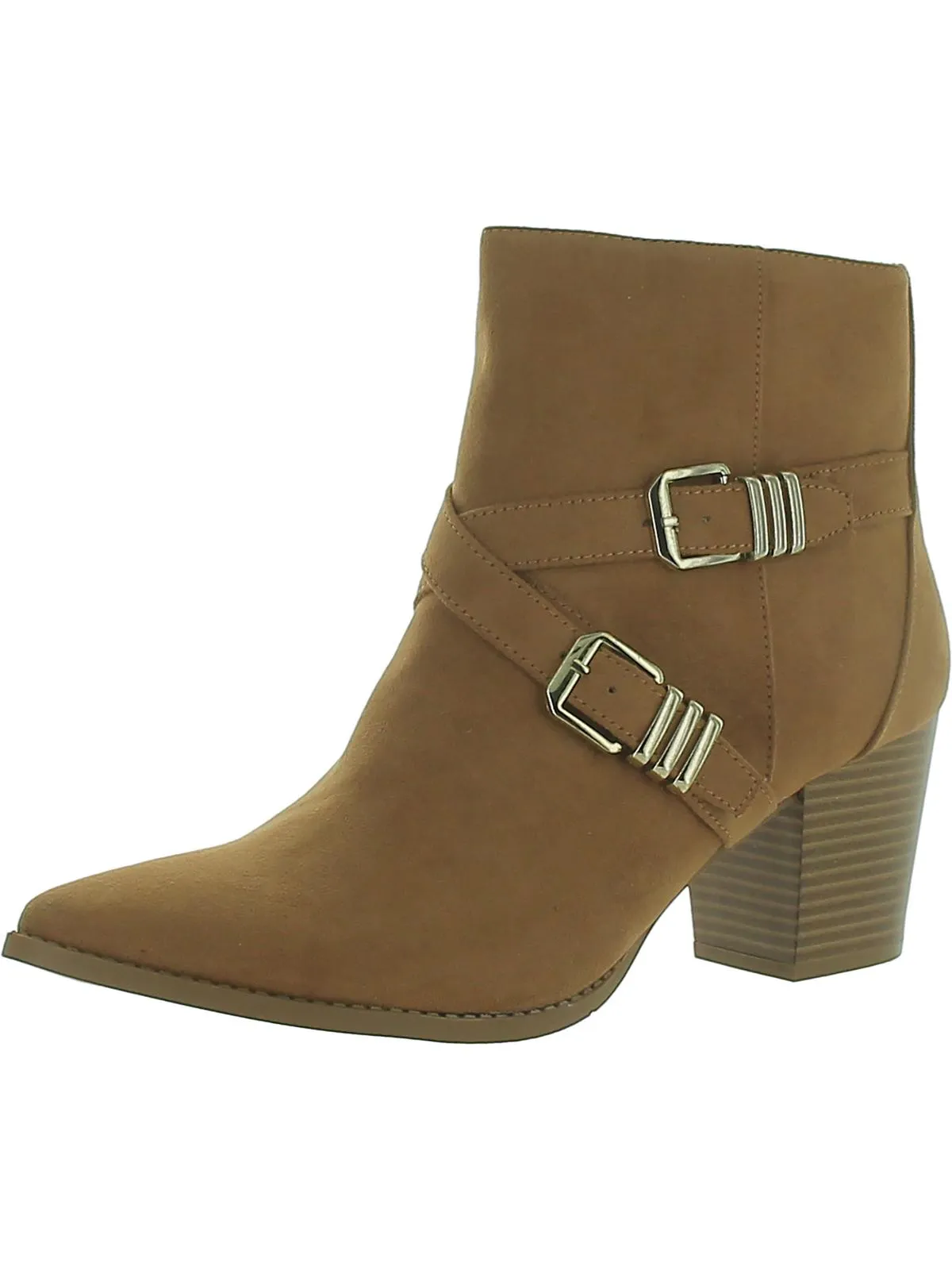 ELYSSAA Womens Block heel Pointed toe Booties