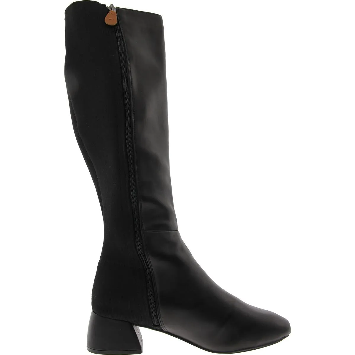 EMILY Womens Block Heel Leather Over-The-Knee Boots