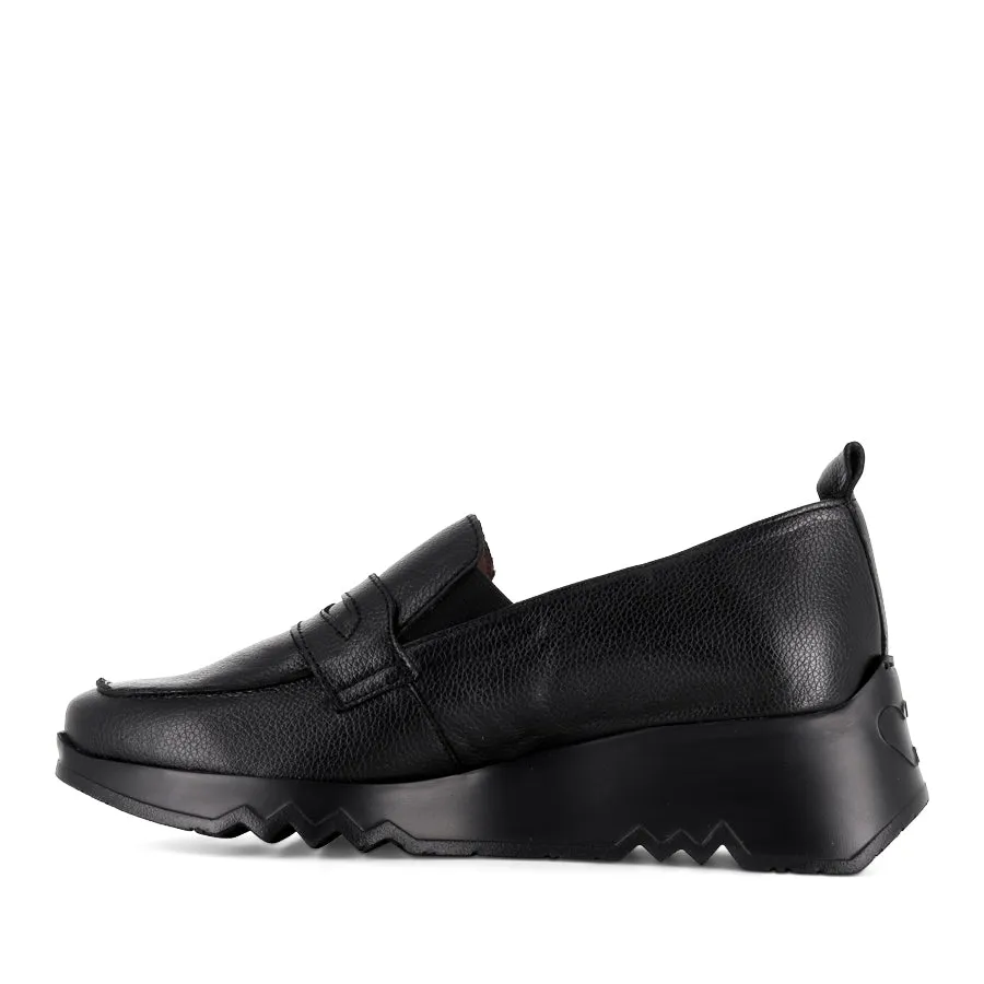 EVELYN E-6712 - BLACK BLACK LEATHER