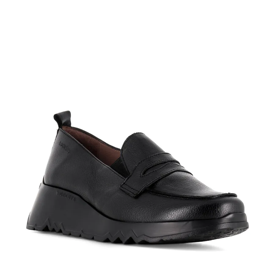 EVELYN E-6712 - BLACK BLACK LEATHER