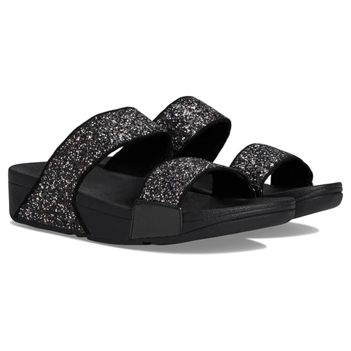 FitFlop Women's Lulu Glitter Slide Black Multi