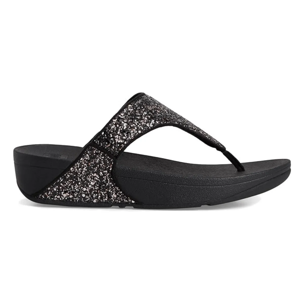 FitFlop Women's Lulu Glitter Toe-Post Black Multi