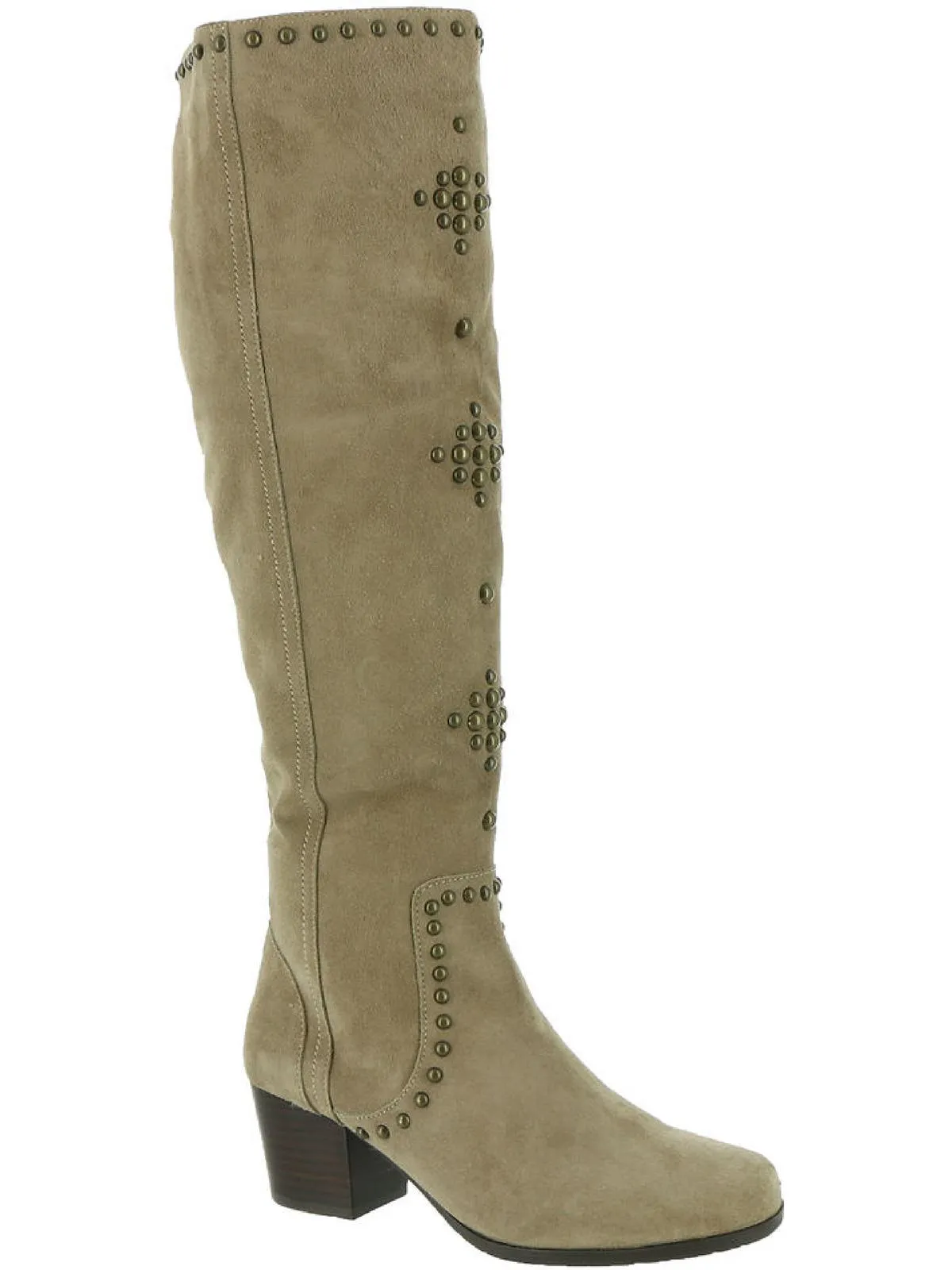 Fortune Womens Suede Block Heel Knee-High Boots