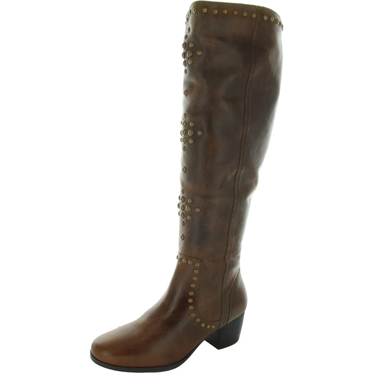 Fortune Womens Suede Block Heel Knee-High Boots
