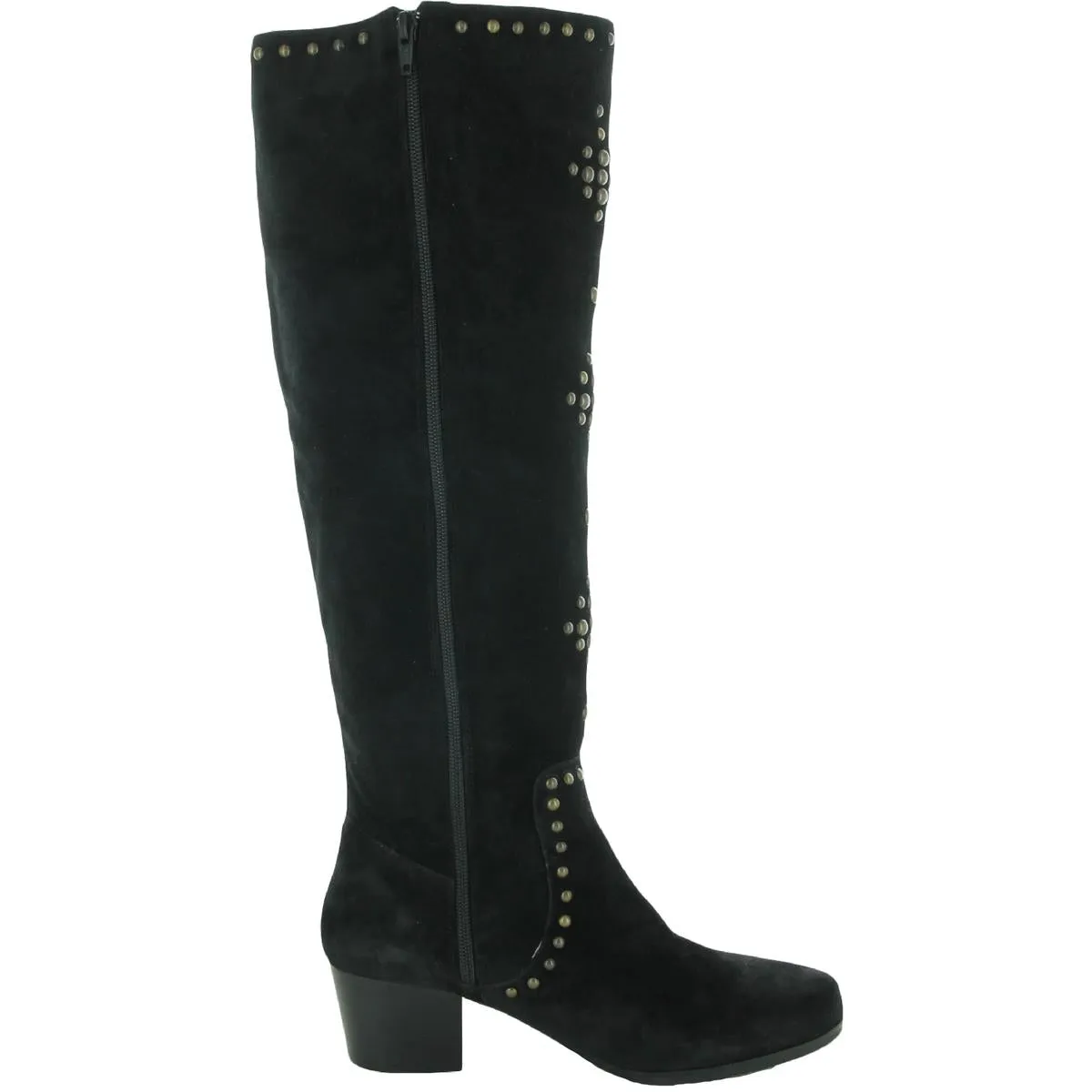 Fortune Womens Suede Block Heel Knee-High Boots
