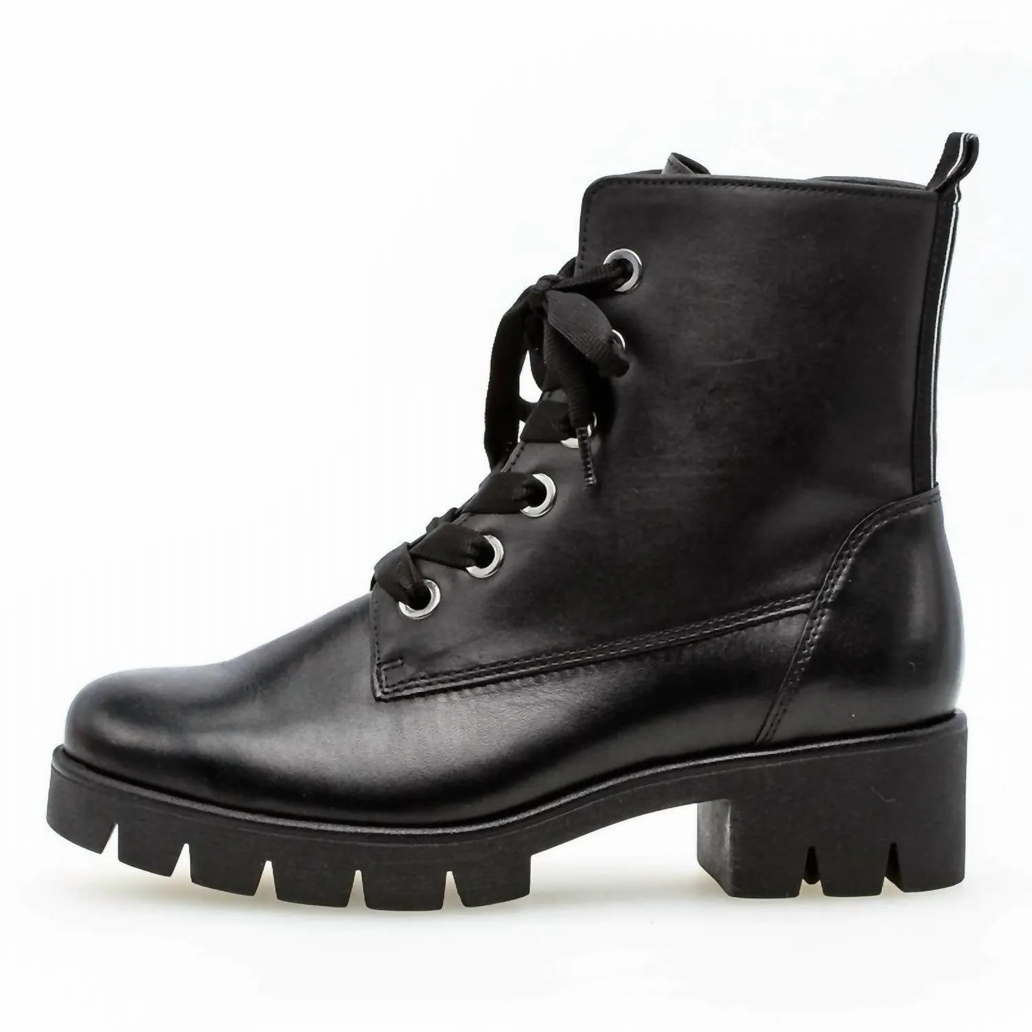 Foulardc Lace Up Moto Boot In Schwarz/black