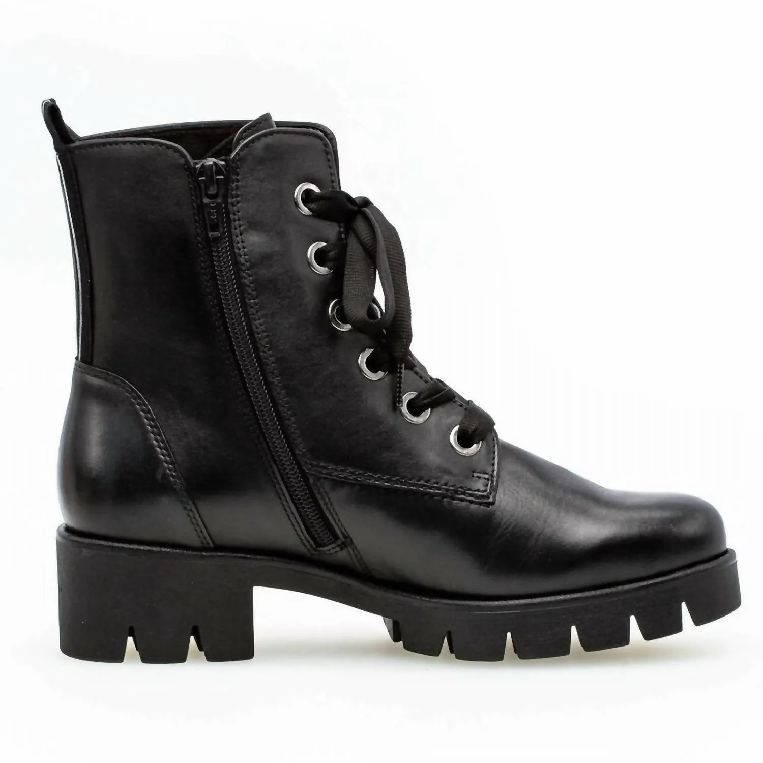 Foulardc Lace Up Moto Boot In Schwarz/black
