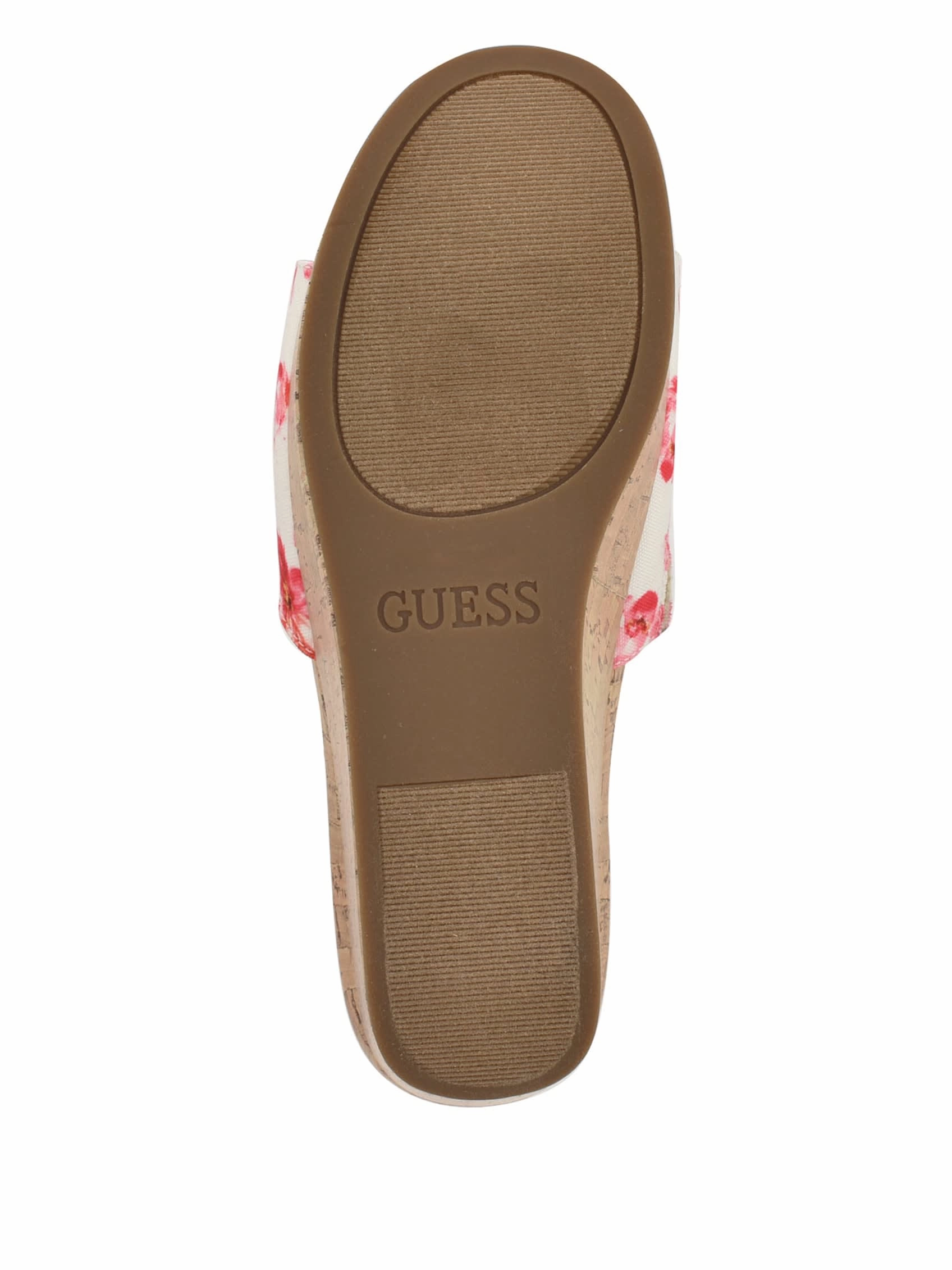 Fours Floral Cork Wedge Mules