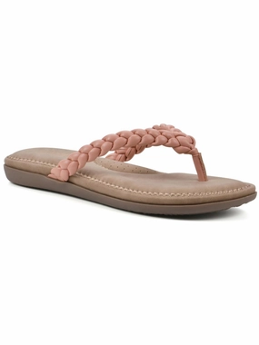 Freedom  Womens Braided Slip On Thong Sandals