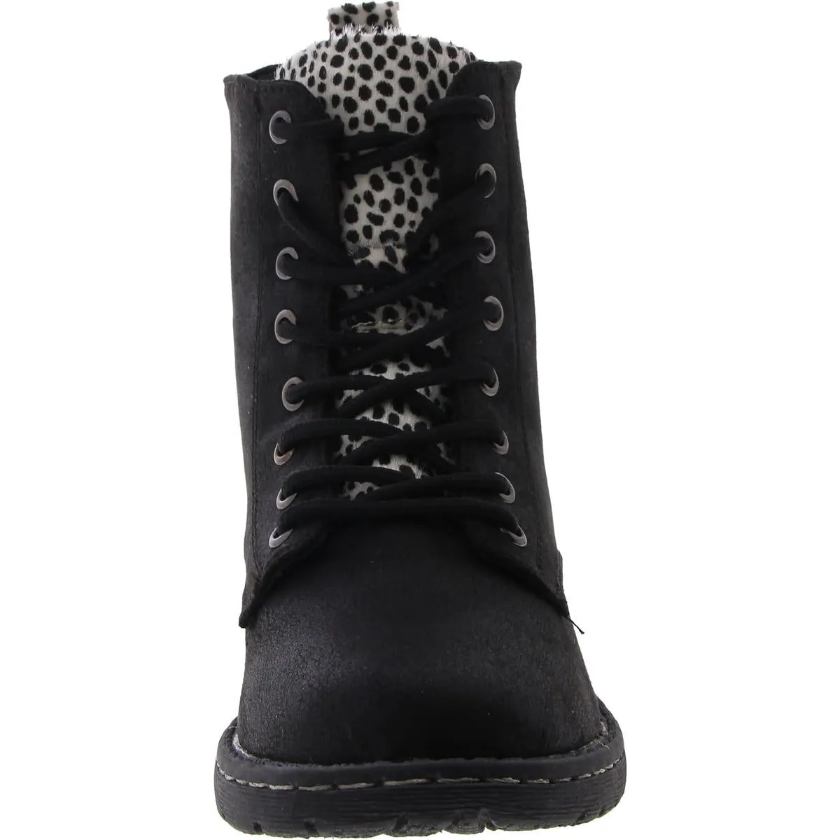 Frontier Womens Faux Suede Animal Print Booties