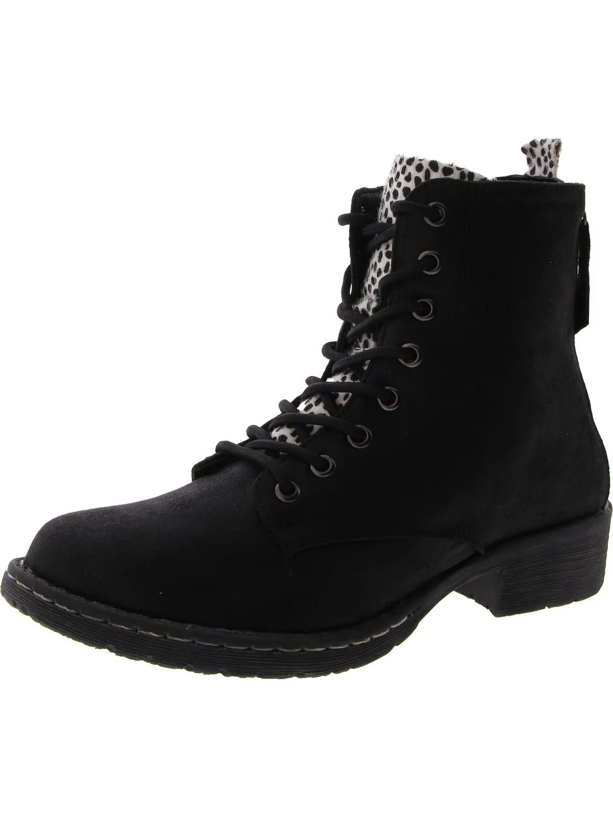 Frontier Womens Faux Suede Animal Print Booties