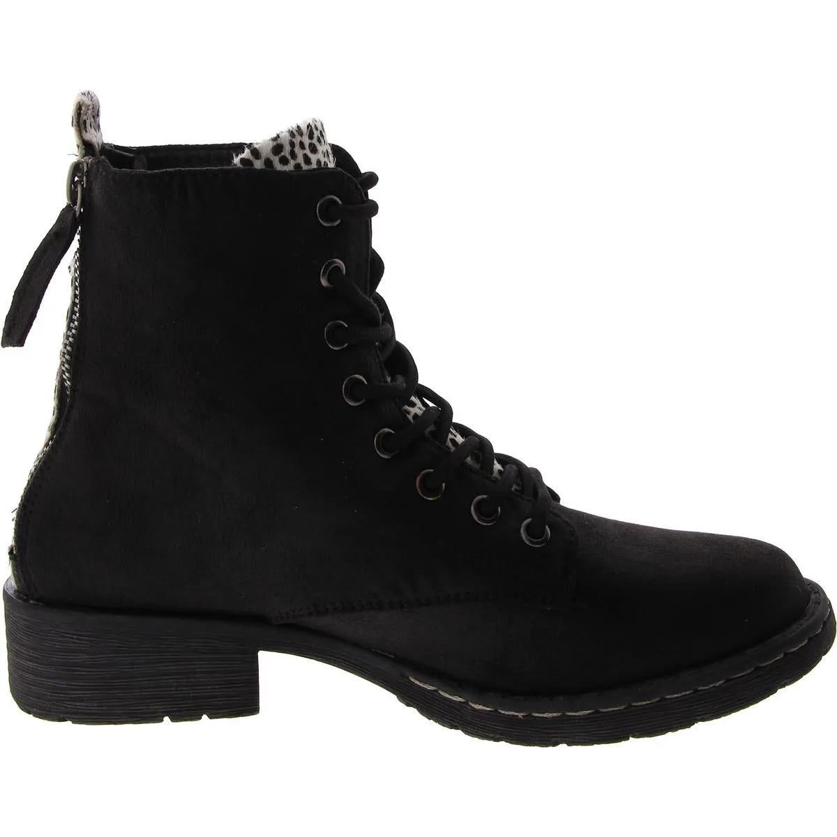 Frontier Womens Faux Suede Animal Print Booties