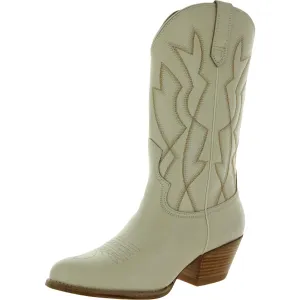Fuller Womens Embroidered Almond Toe Cowboy, Western Boots