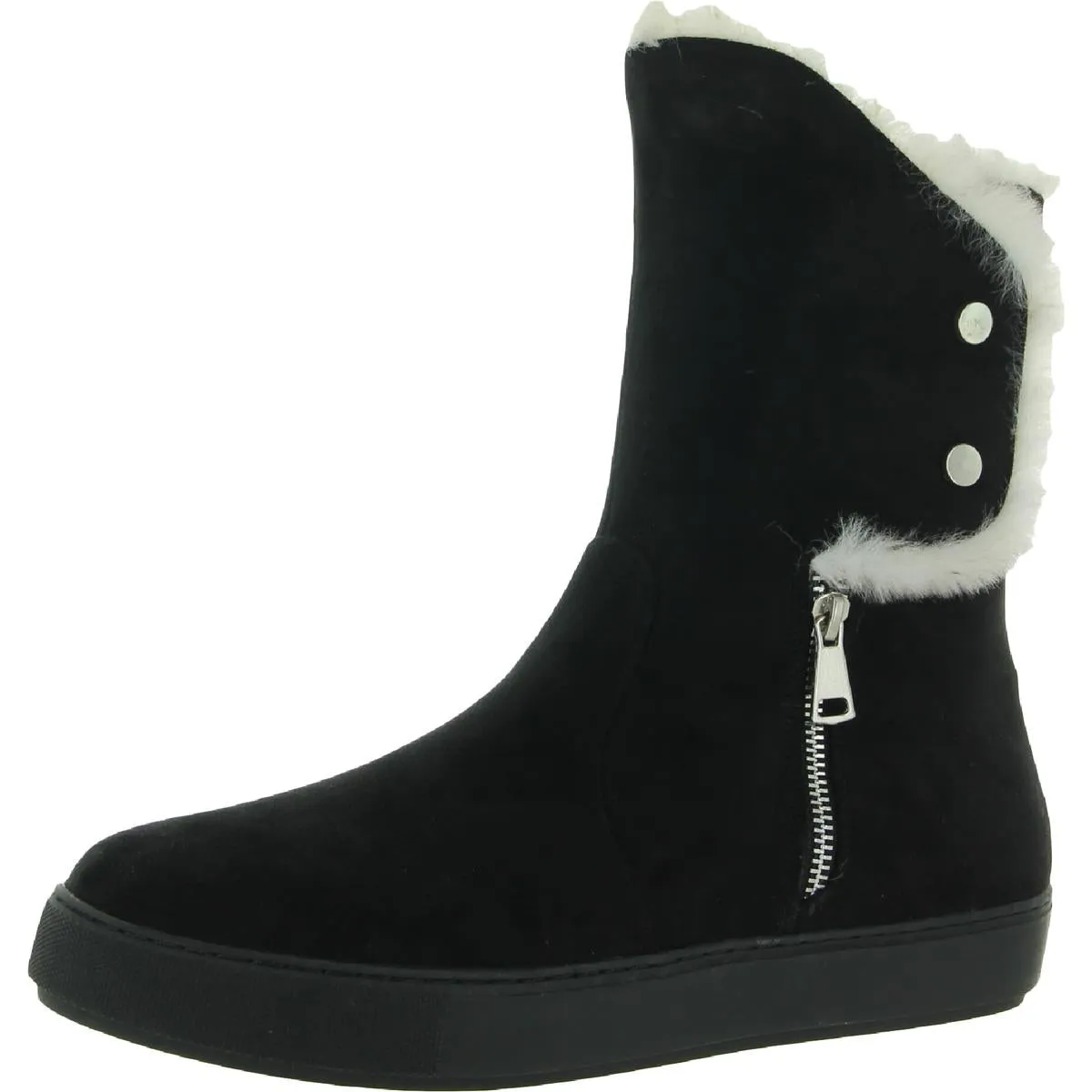 Furry Womens Faux Fur Zipper Winter & Snow Boots
