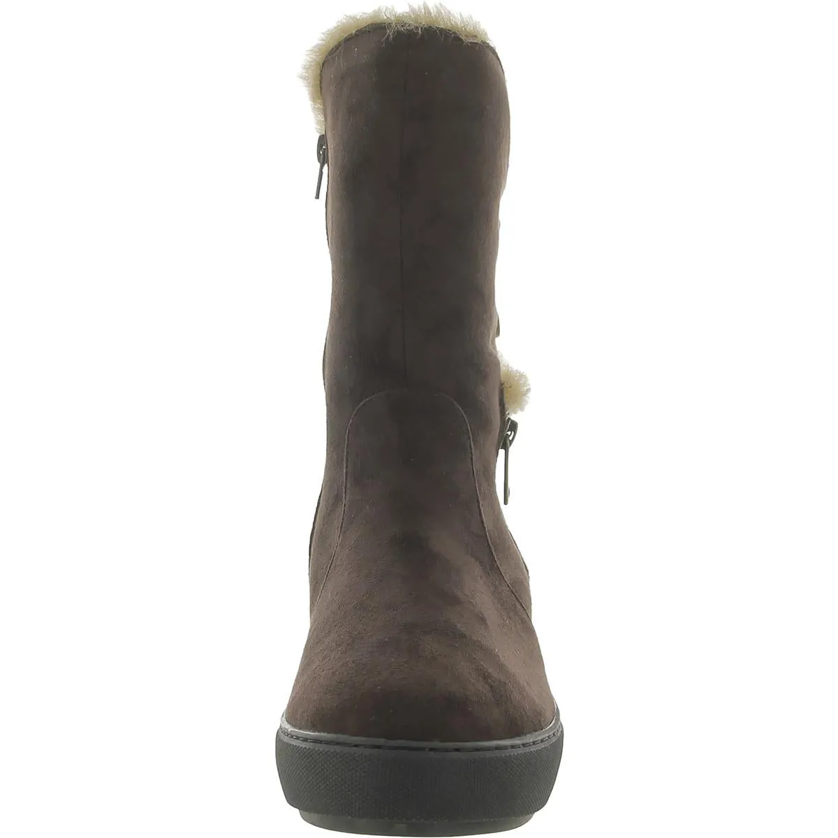 Furry Womens Faux Fur Zipper Winter & Snow Boots