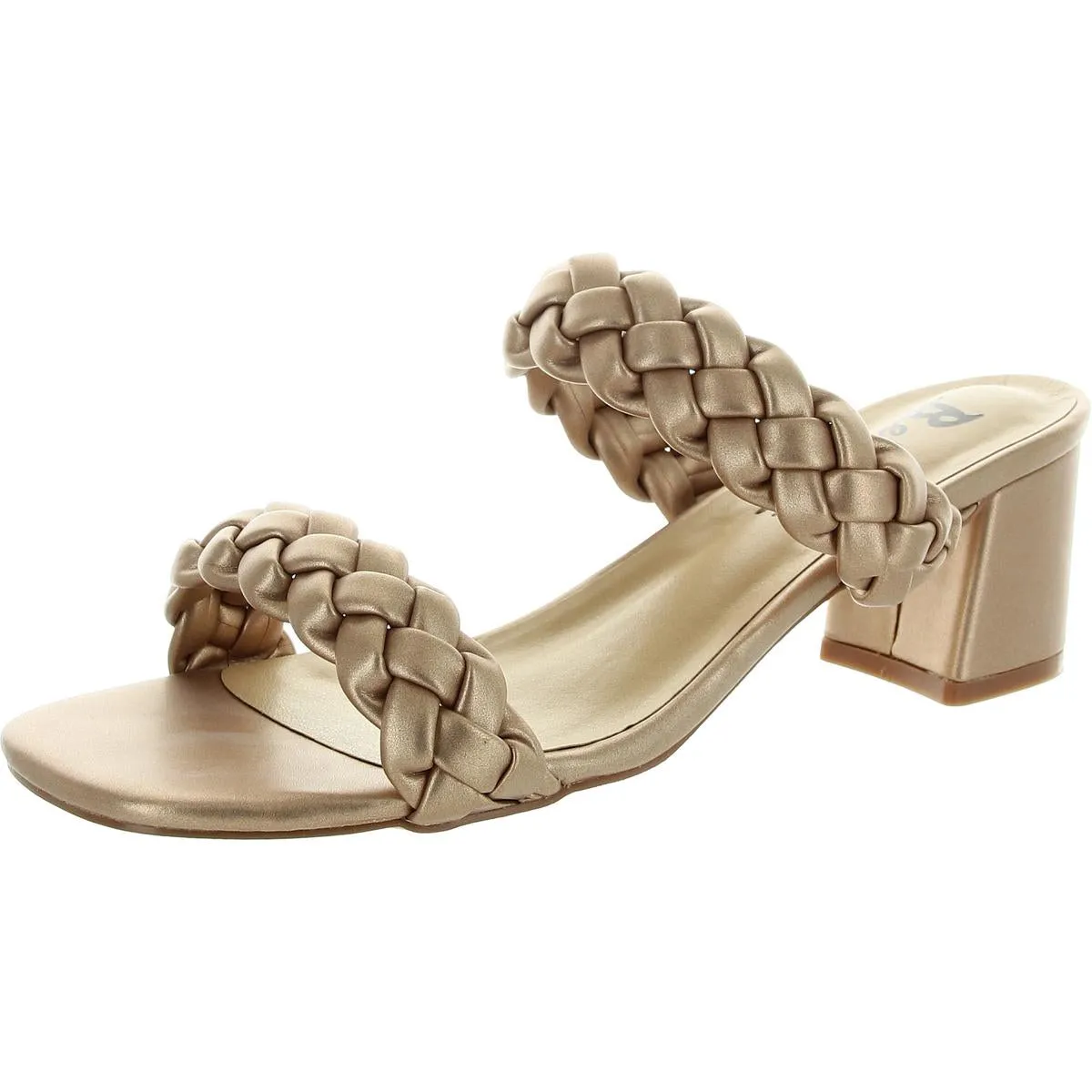 Fuss Womens Faux Leather Block Heel